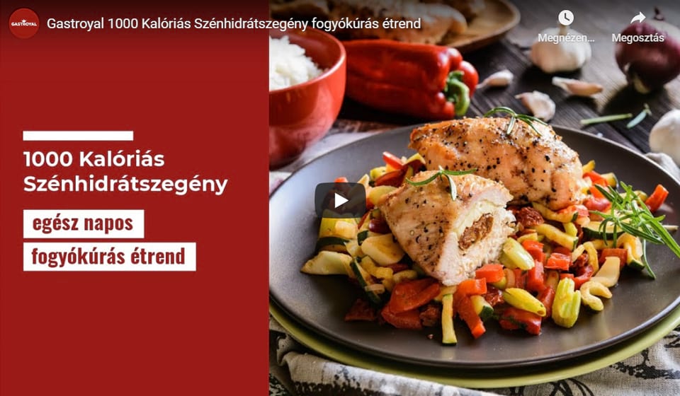 1000 kalóriás szénhidrátszegény egész napos fogyókúrás étrend 