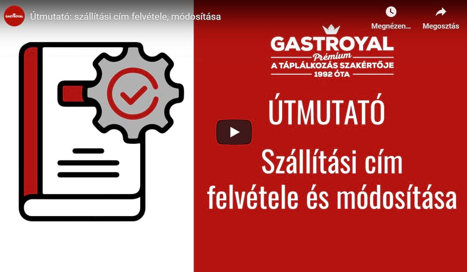 Útmutatók: Szállítási cím felvétele és módosítása